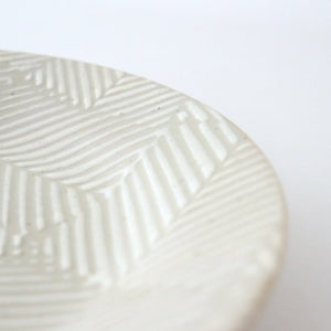 ORIME Round Plate Herringbone White 21cm/8.3in | Hasami Ware