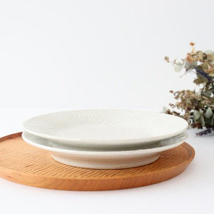 ORIME Round Plate Herringbone White 21cm/8.3in | Hasami Ware