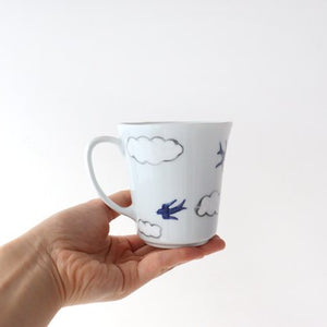 Mug Porcelain Cloud Swallow Arita Ware