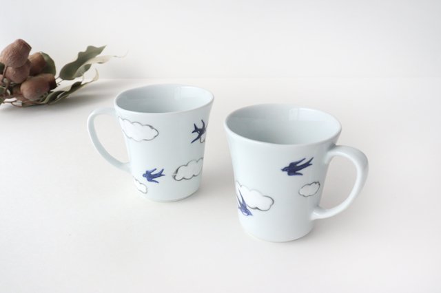 Mug Porcelain Cloud Swallow Arita Ware