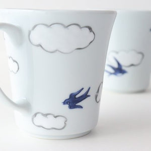 Mug Porcelain Cloud Swallow Arita Ware