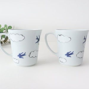 Mug Porcelain Cloud Swallow Arita Ware