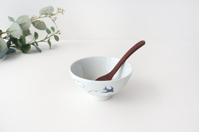 Rice bowl small porcelain cloud swallow Arita ware