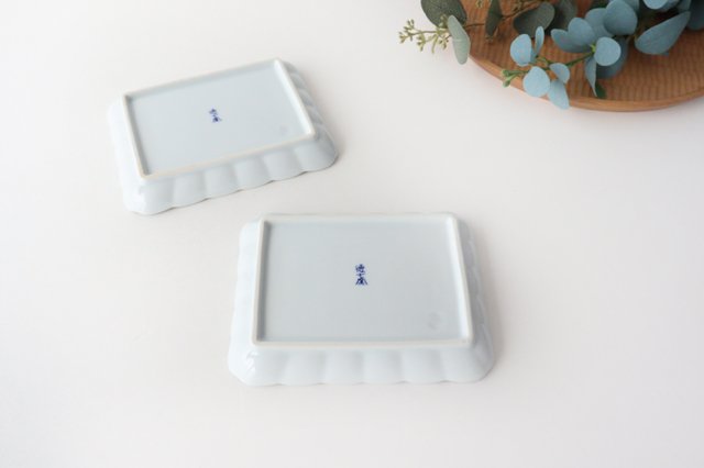 Square plate porcelain cloud swallow Arita ware