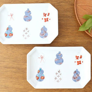 Octagonal Long Plate Imari Gourds | Sushi Plate Arita Ware