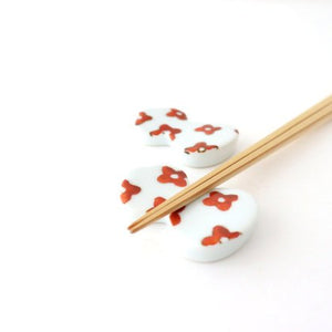 Chopstick Rest Red Flower Imari Groud | Hashioki Arita Ware