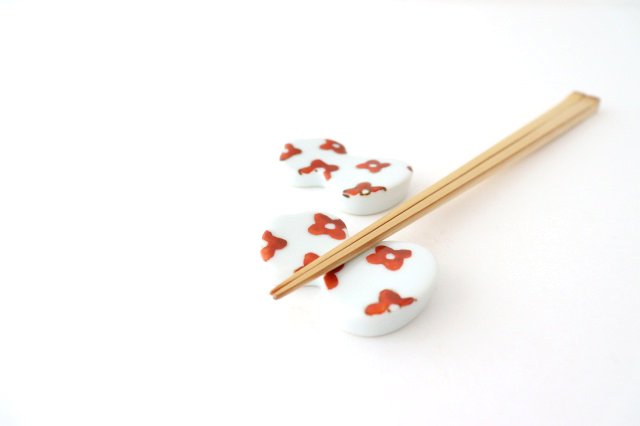 Chopstick Rest Red Flower Imari Groud | Hashioki Arita Ware