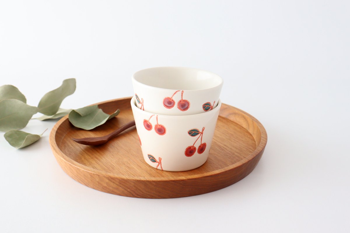 Multi cup cherry porcelain fruits Hasami ware