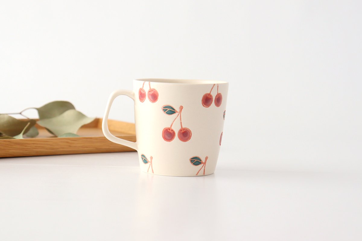 mug cherry porcelain fruits Hasami ware