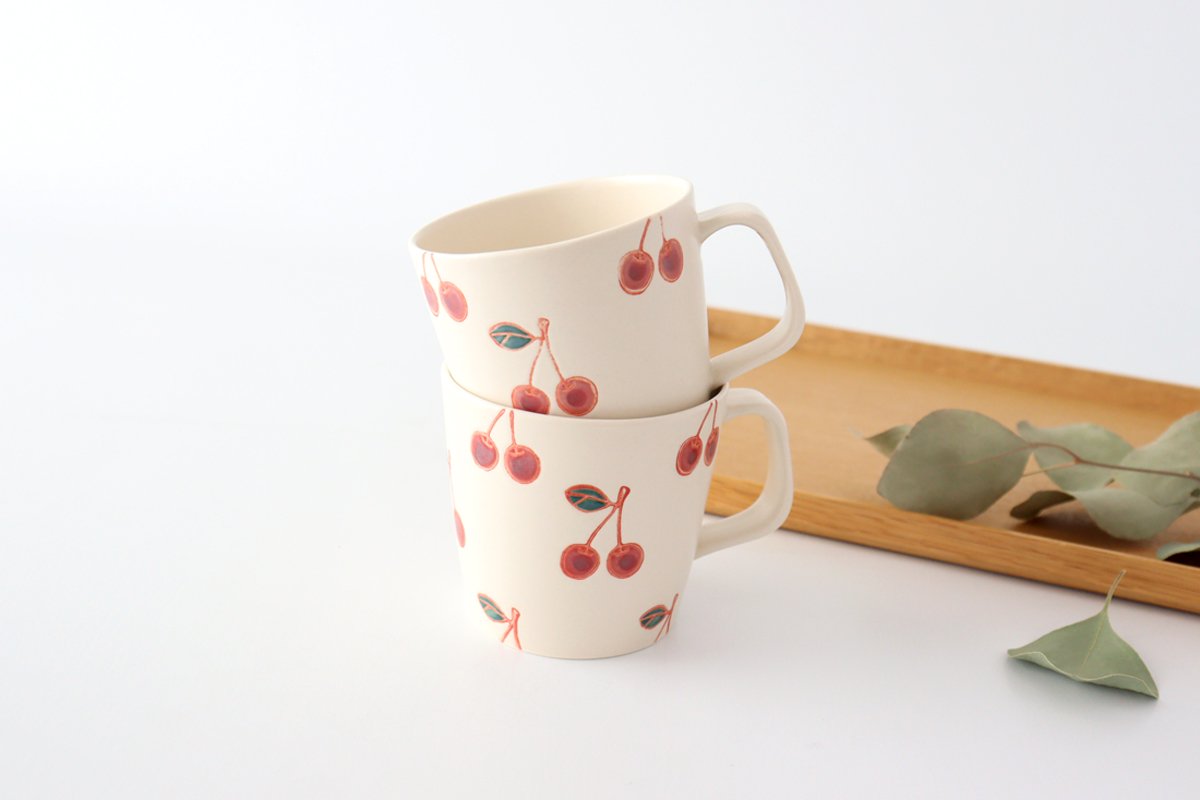 mug cherry porcelain fruits Hasami ware