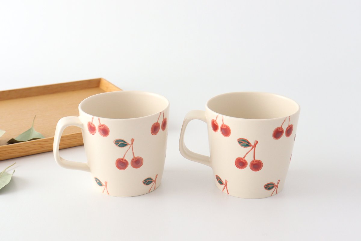 mug cherry porcelain fruits Hasami ware