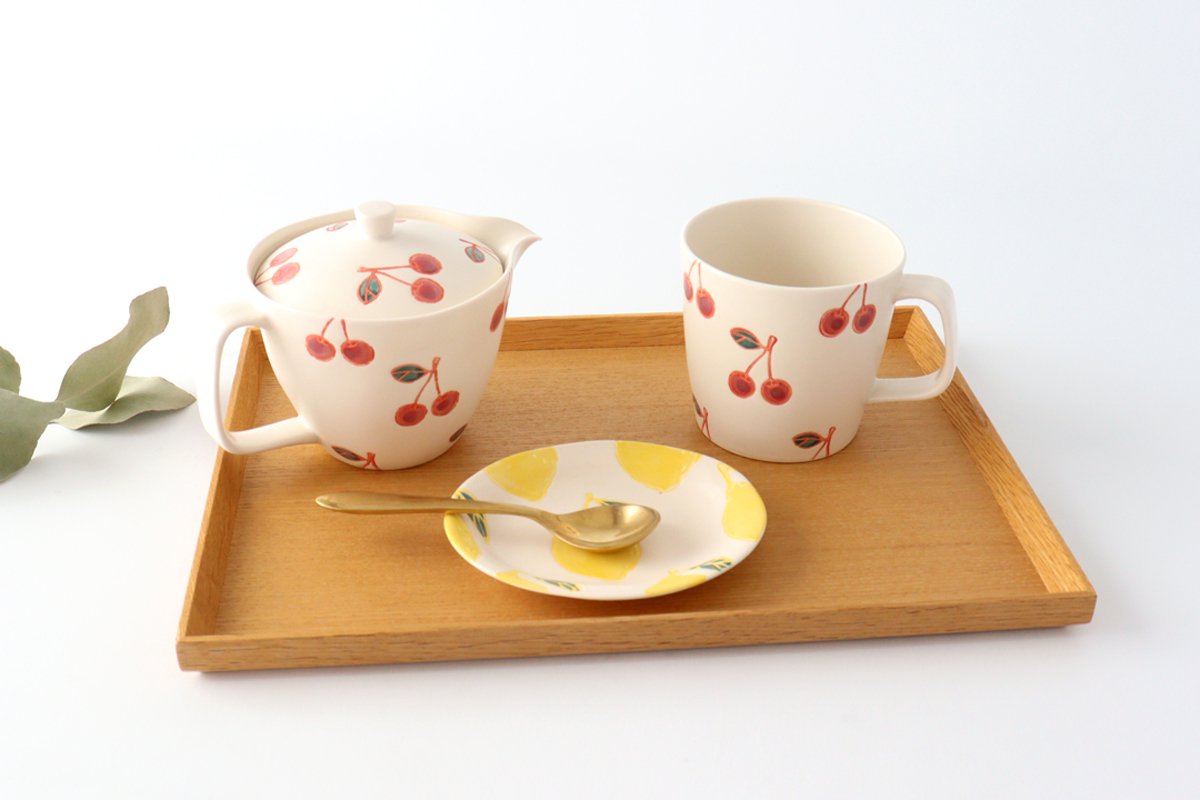 mug cherry porcelain fruits Hasami ware