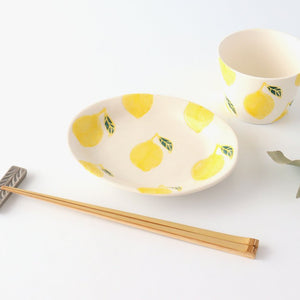 Oval tray lemon porcelain fruits Hasami ware