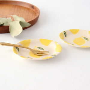 Oval small plate lemon porcelain fruits Hasami ware