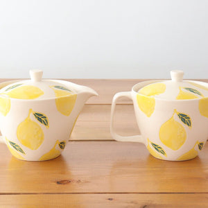 pot lemon porcelain fruits Hasami ware