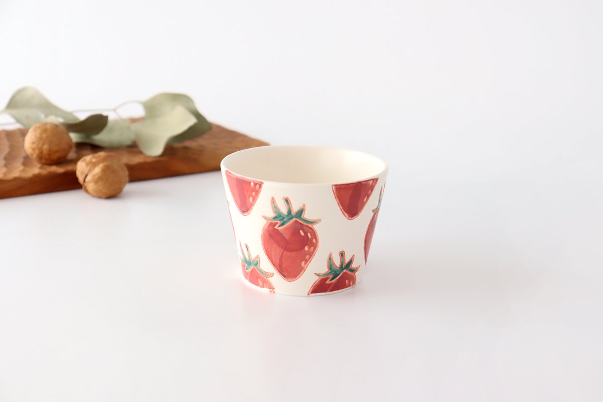 Multi cup strawberry porcelain fruits Hasami ware