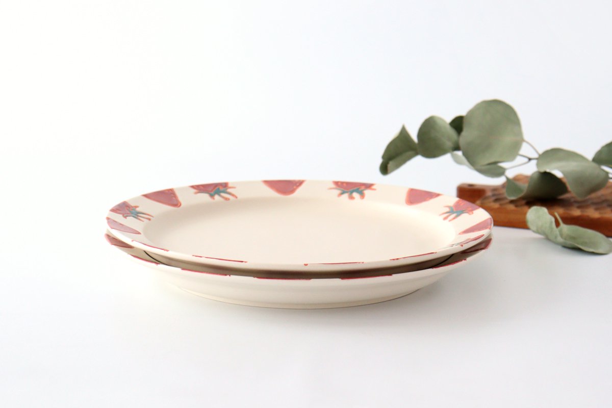 Plate L strawberry porcelain fruits Hasami ware