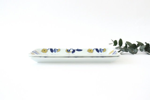 Rectangle Plate Yellow Flower | Sushi Plate Hasami Ware