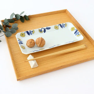 Rectangle Plate Yellow Flower | Sushi Plate Hasami Ware