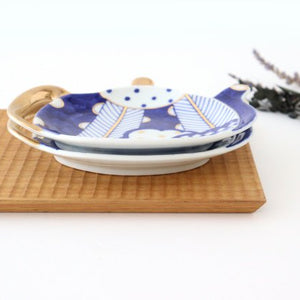 Pot-shaped plate, arrow feather round pattern, porcelain, Arita ware