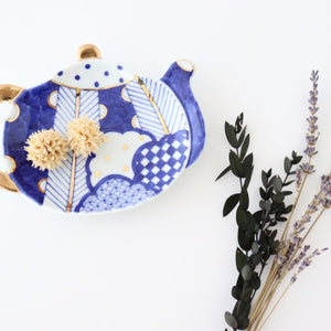 Pot-shaped plate, arrow feather round pattern, porcelain, Arita ware