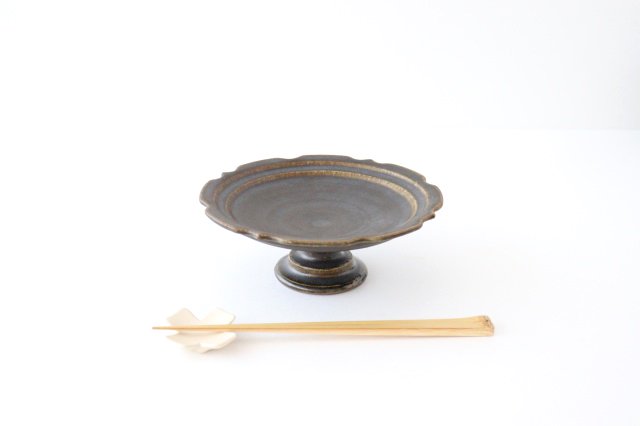 Furitani Seitosho Compote Footed Plate Rust L