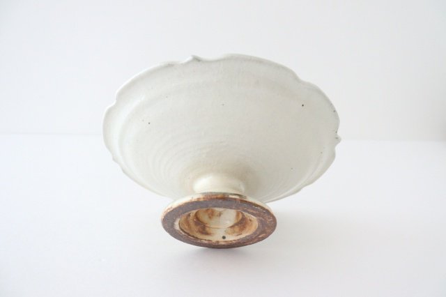 Furitani Seitosho Compote Footed Plate White L