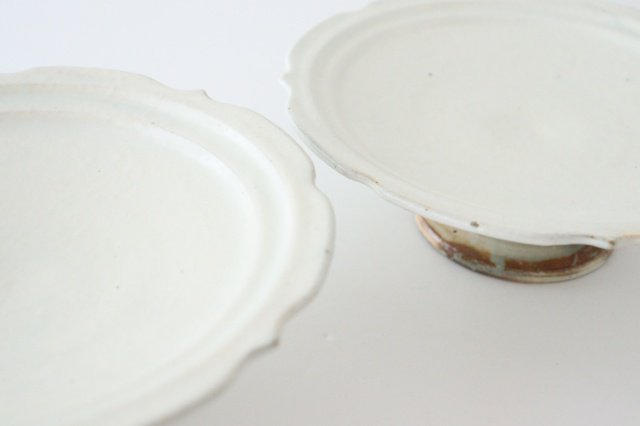 Furitani Seitosho Compote Footed Plate White L