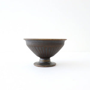 Rust glaze compote design cup pottery Furuya Seisho