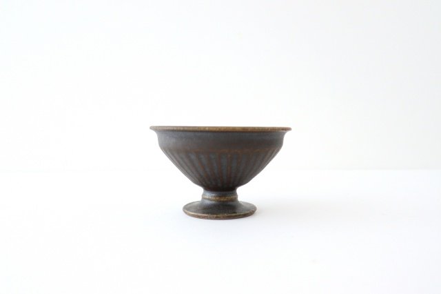 Rust glaze compote design cup pottery Furuya Seisho