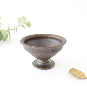 Rust glaze compote design cup pottery Furuya Seisho