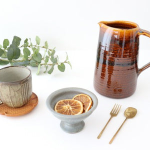 Gray glaze compote design cup pottery Furuya Seisho