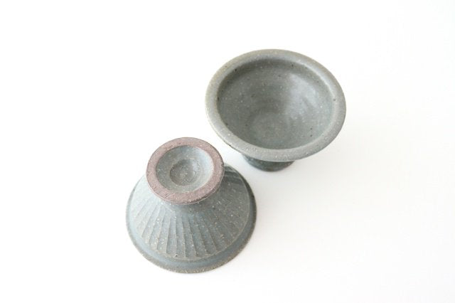 Gray glaze compote design cup pottery Furuya Seisho