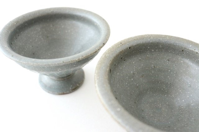 Gray glaze compote design cup pottery Furuya Seisho