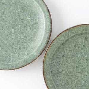 Serving plate green porcelain kei Mino ware
