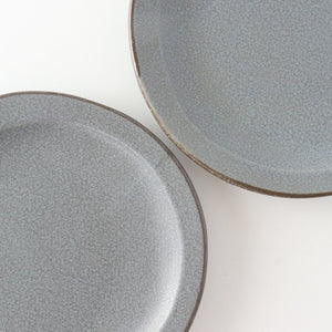 Serving plate gray porcelain kei Mino ware
