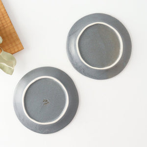 Serving plate gray porcelain kei Mino ware