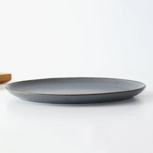 Large plate gray porcelain kei Mino ware
