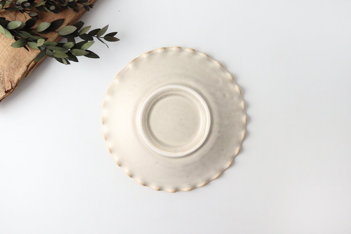 Cake Plate 18cm/7.1in VENT White Porcelain Mino Ware