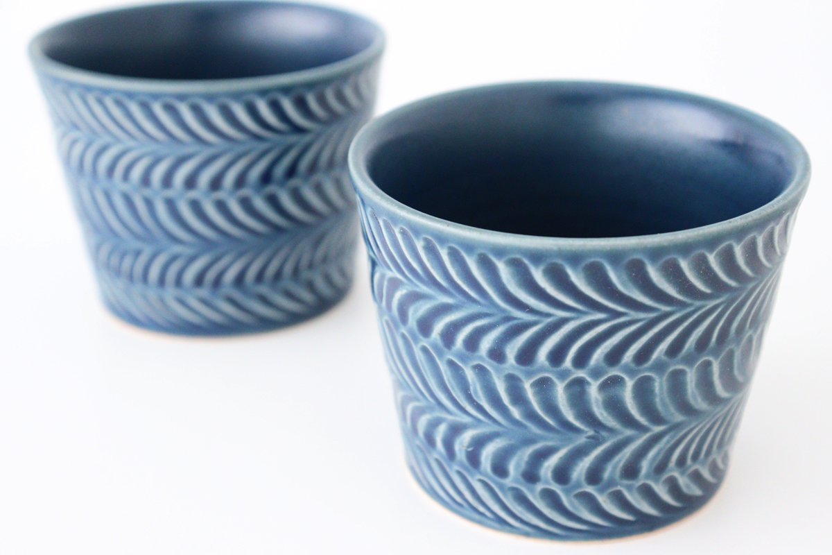 Cup denim pottery rosemary Hasami ware