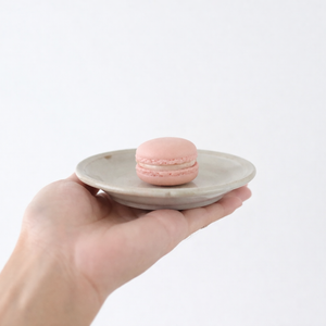 Line Small Plate Gray Porcelain Mino Ware