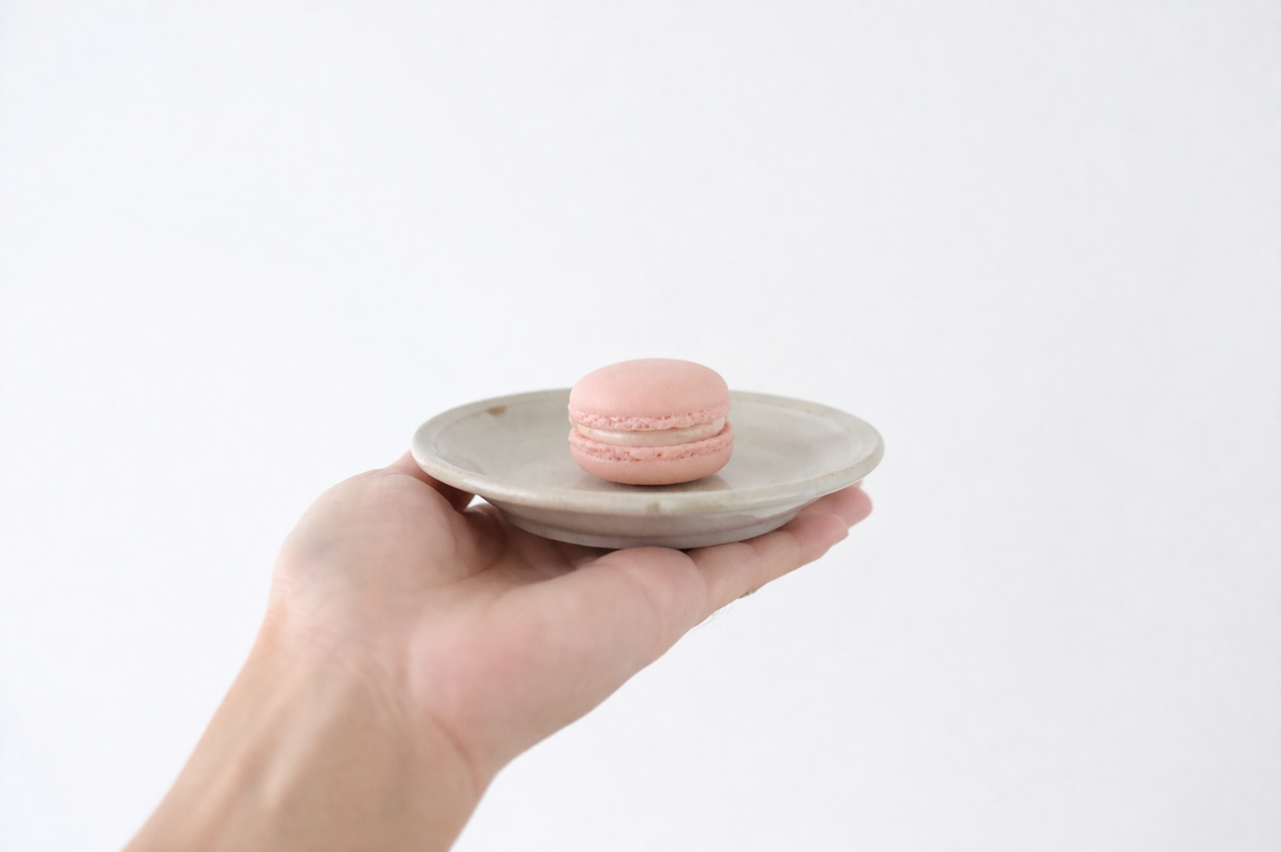 Line Small Plate Gray Porcelain Mino Ware
