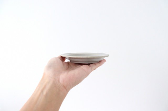 Line Small Plate Gray Porcelain Mino Ware