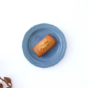 Line small plate blue porcelain Mino ware