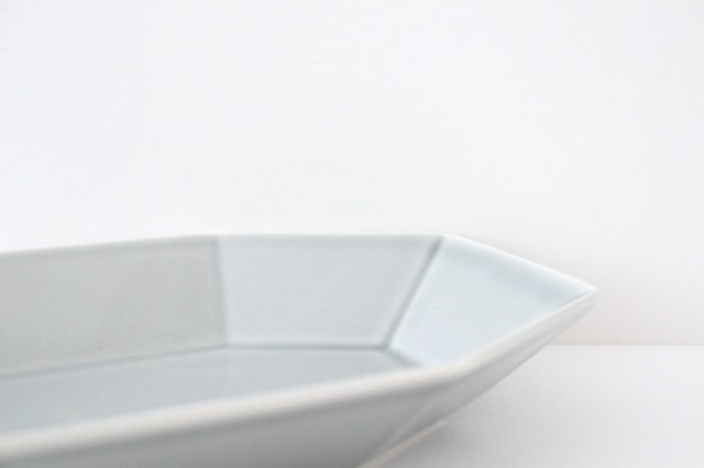 Yasumi Oval Plate Gray Porcelain Mino Ware