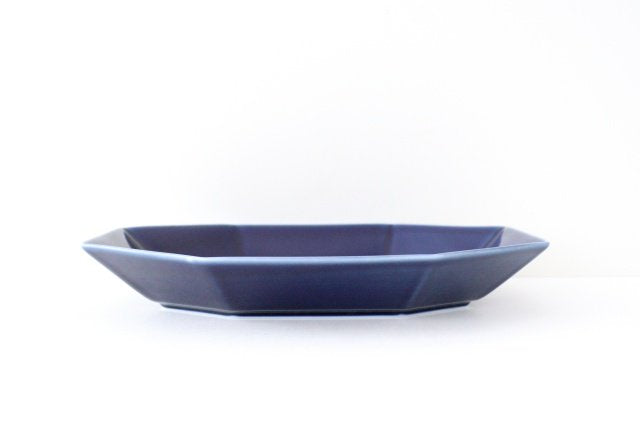 Yasumi Oval Plate Blue Porcelain Mino Ware
