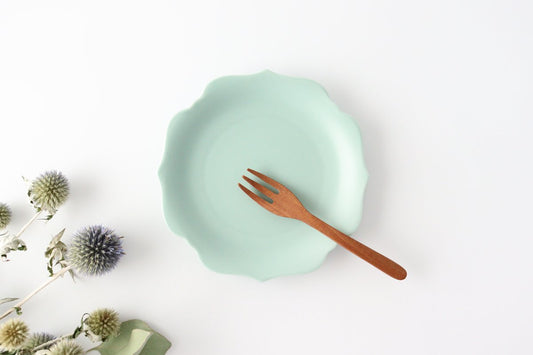 aoi Flower-shaped Plate Green| Mino Ware