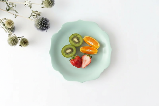 aoi Flower-shaped Plate Green| Mino Ware