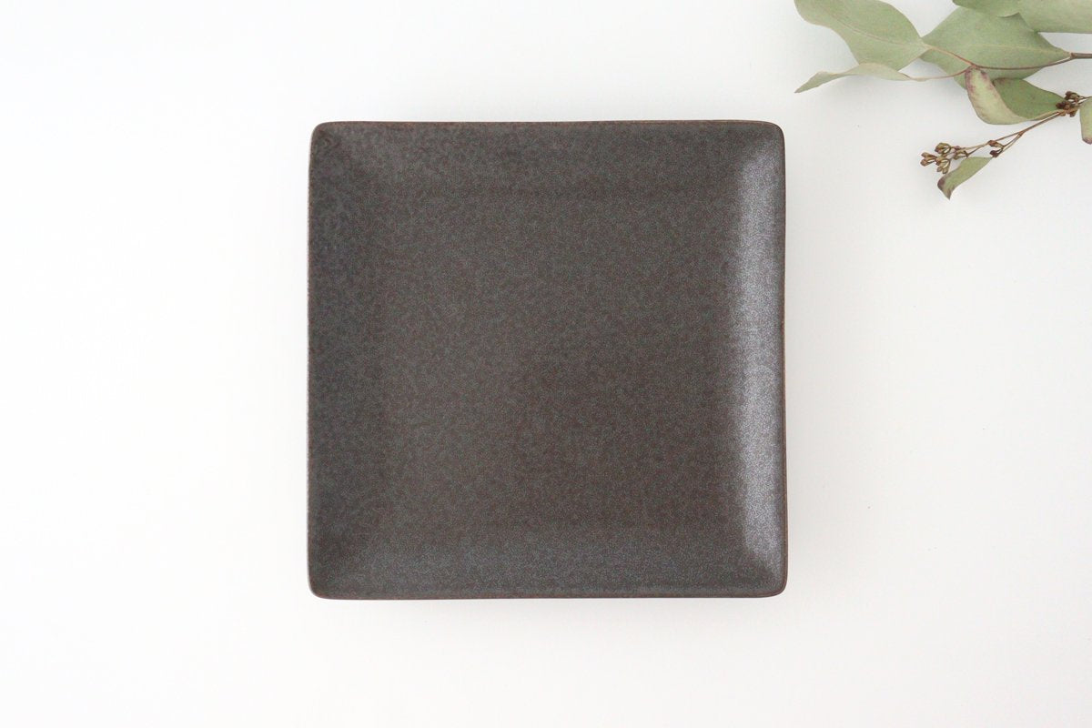 Square Plate Black 21cm/8.3in | Sushi Plate Mino Ware