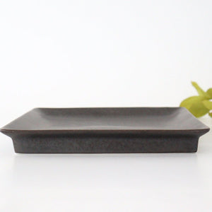 Square Plate Black 21cm/8.3in | Sushi Plate Mino Ware